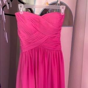 Pink chiffon full length women’s dress